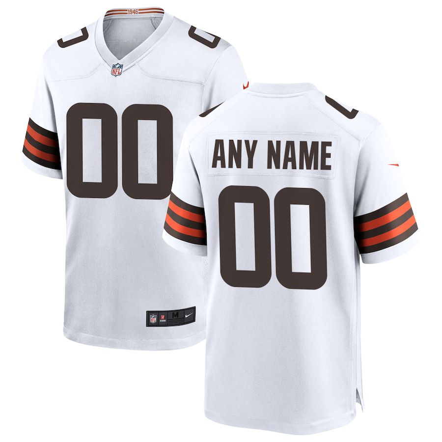 Men Cleveland Browns Nike White Custom Game NFL Jersey->cleveland browns->NFL Jersey